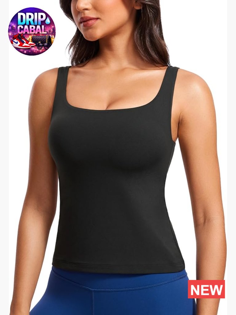 Butterluxe Fabric U Neck Padded Tank Top With Built-In Bra